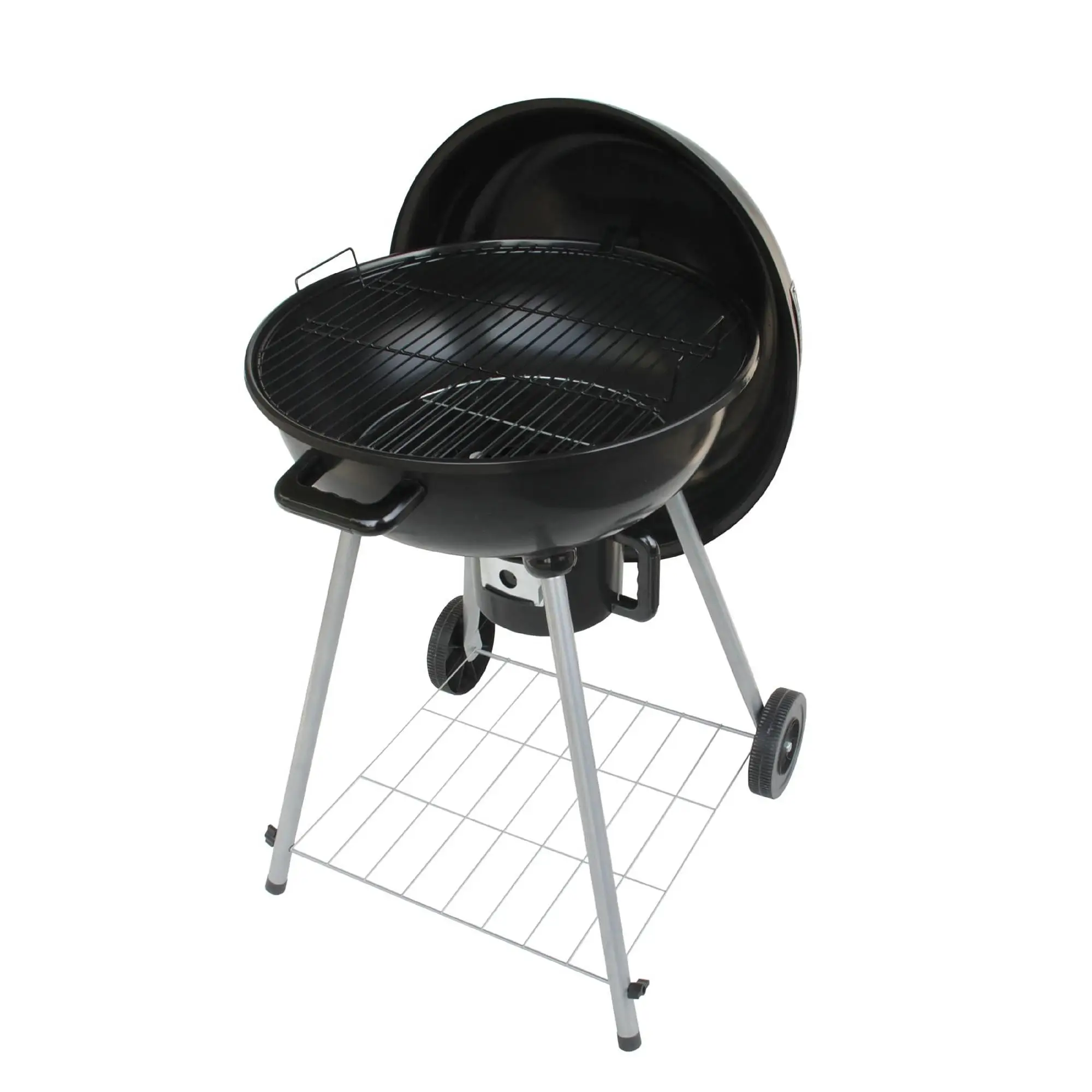 Outdoor Round Bbq Kettle Charcoal Trolley Barbecue Grill With Wheels