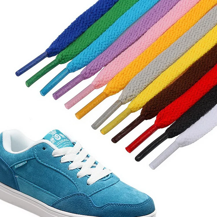 Customizable 8mm Flat Polyester Shoelace Factory,57 Colors Replacement