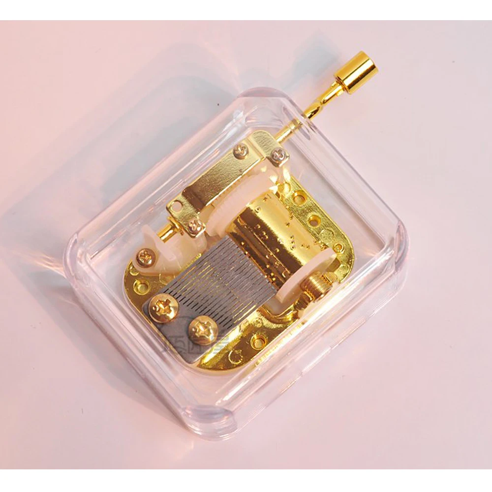 18 Notes Hand Crank Musical Box Mechanism With Acrylic Board Music Box Diy Custom Buy