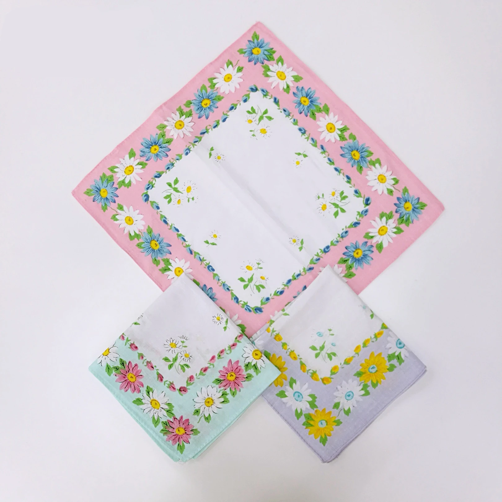 廉价的高品质女士花手帕棉