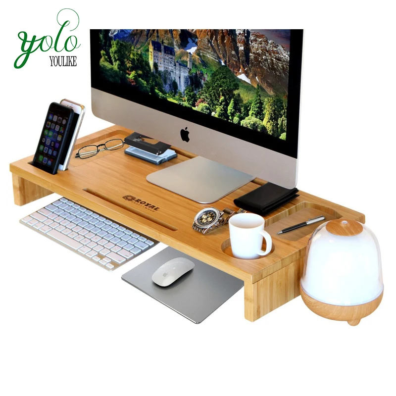 Computer Monitor Stand Riser Bamboo Laptop And Desk Computer Monitor Stand Riser Bamboo