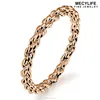 MECYLIFE Girl's Ring Stainless Steel Wire Rings Fashion Gold Twisted Ring