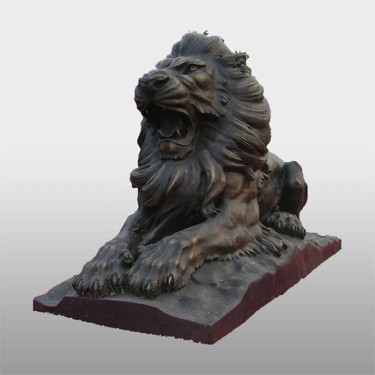 Decoración do xardín Véndese escultura de león de bronce antiga