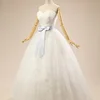 simple chiffon Customized unique bow lace applique wedding dress price