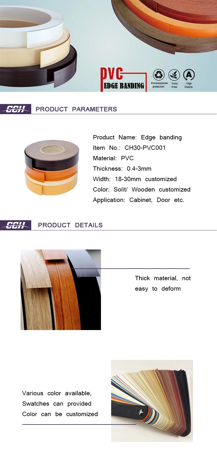 De Plástico Decorativas De Madera De Bandas De Borde De Pvc Cinta De