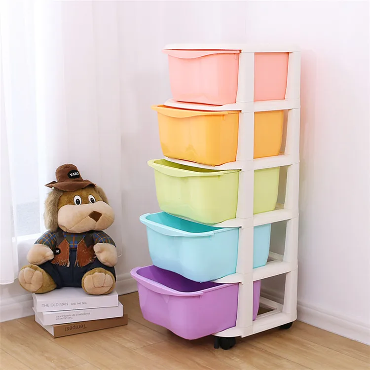 5tiers Baby Stackable Plastic Storage Drawers With Wheel Buy Plastic