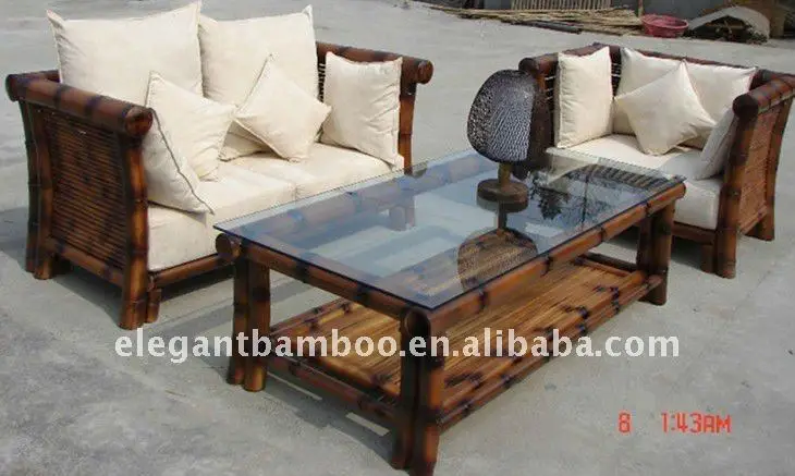 Bamboo Sofa Sets With Antique Charcoal Smoke Color Wooden Bamboo Sofa Sets With Antique Charcoal Smoke Color Wooden Set Product On Alibaba