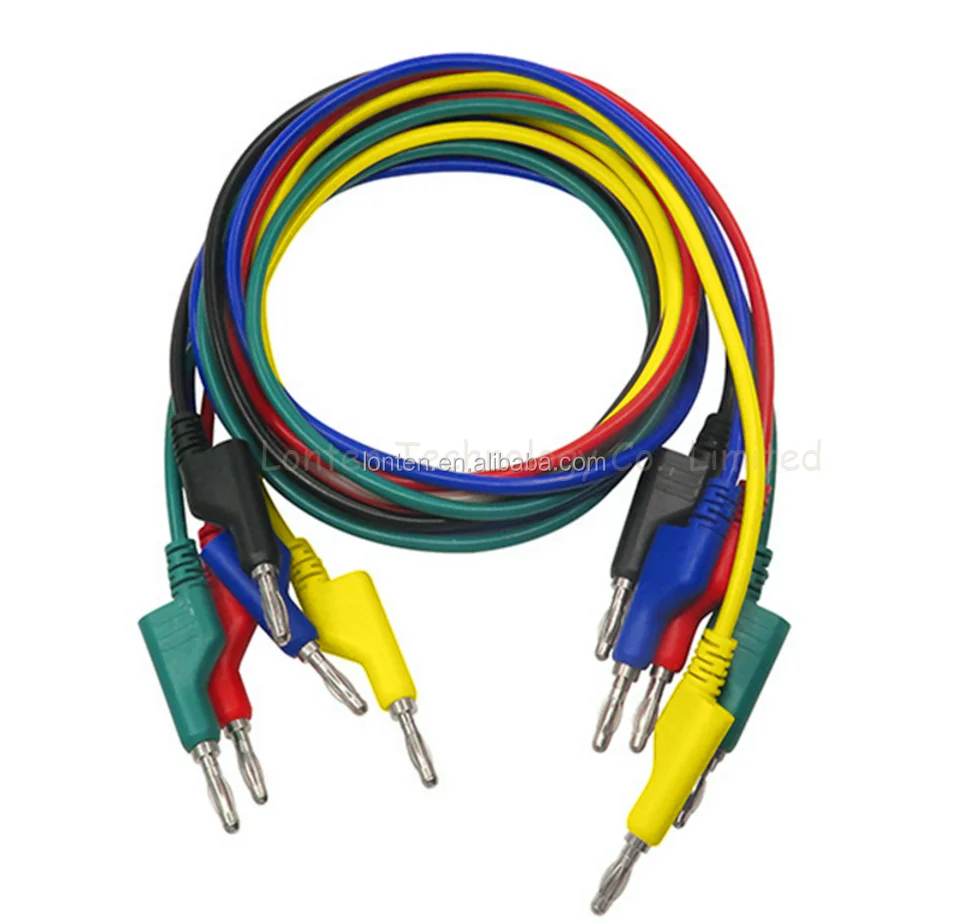 Accesorio Práctico plomo de prueba de P1045 5Pcs 4mm 1m P1045 Cable de prueba para multímetro 