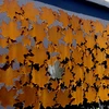 Metal Corten Steel Maple Leaf Panel Screen Outdoor