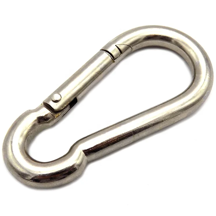 2 x 4mm x 40mm Zinc Plated Carbine Carabina snap hook