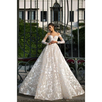 Champagne Lace Wedding Dress