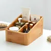 Morden New 4 divides Desktop Makeup Organizer Bamboo Mobile phone Holder Wood