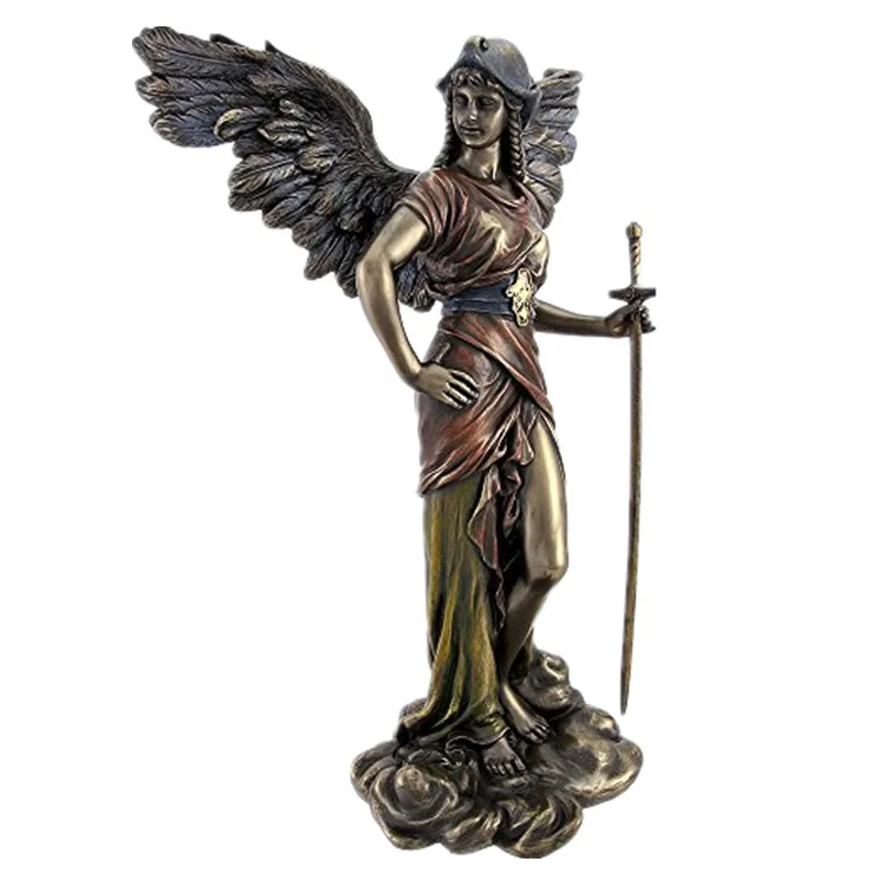 Metal Art Outdoor Antique Bronze Angel Statue Religious Sculpture For