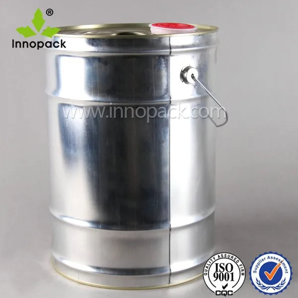 Free Sample 20l Oil Bucket With Silver Varnished Body And Closed Head