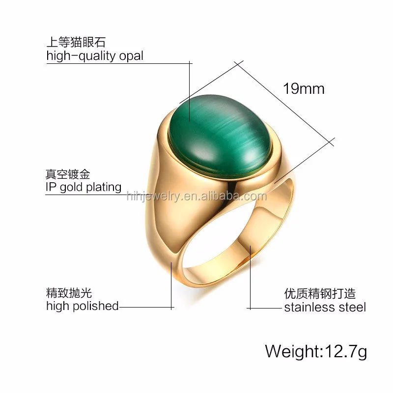 Stainless Steel Mens Finger Ring Gold Plated Ring Designs One Stone ...