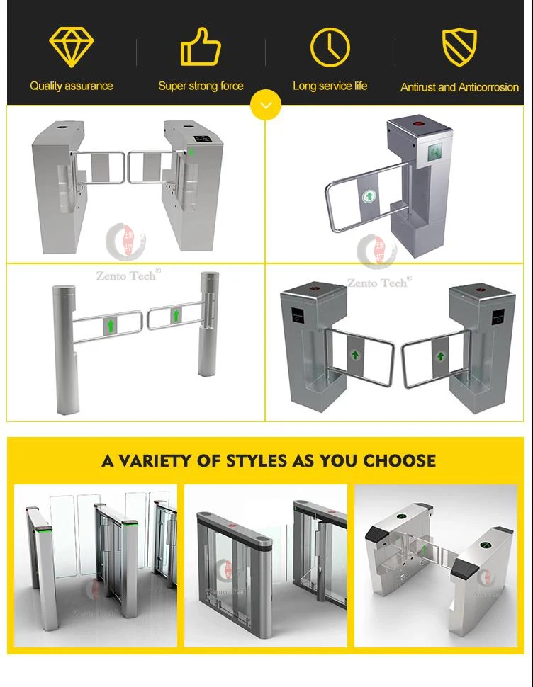 ZENTO face attendance tandem turnstile price supplier , turnstile gate system indoor security gates in smart card access