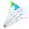 Beautiful Ten colors optional flowers cat teaser wand for cat activated playing products cat toys