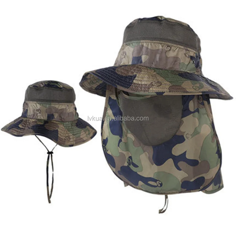 bucket hat with neck flap