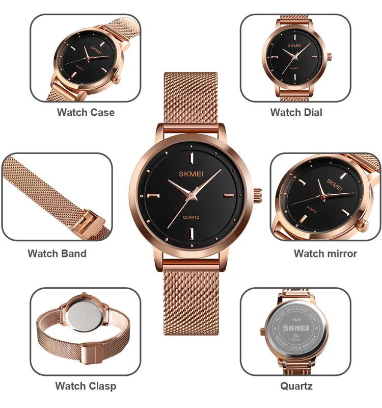 SKMEI 1528 japan movt ladies watch fashion quartz wristwatch for women