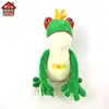 Easter plush toys stuffed plush frog with long arms prince frog toy with golden crown