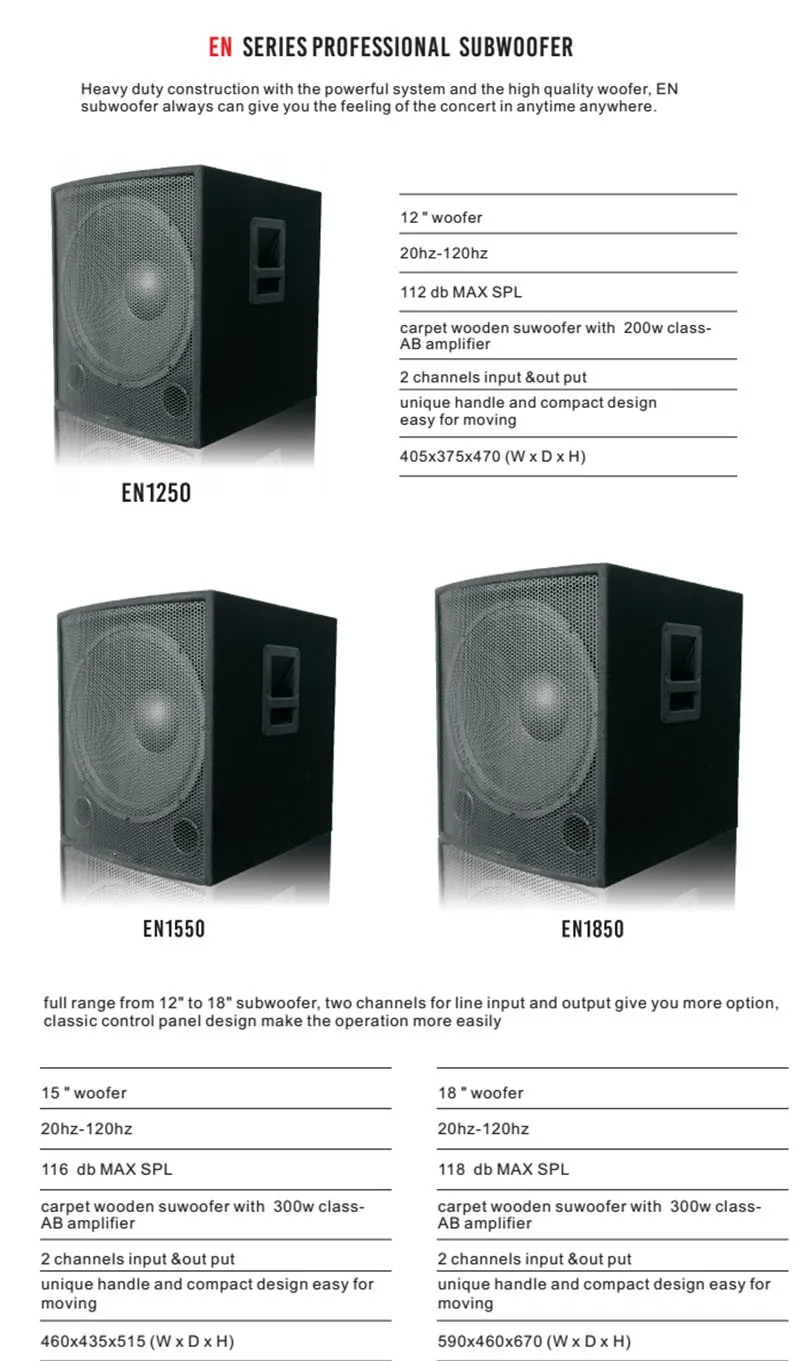 Professional Oem 15/18 Inch Wooden Subwoofer Active Speaker Box With Bt