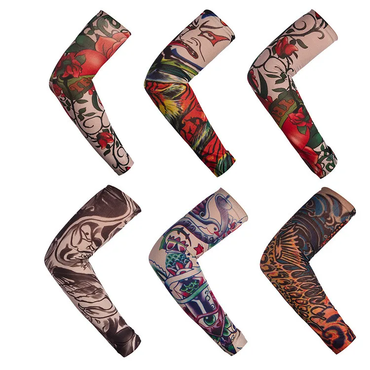 Tattoo Printed Sleeves Cycling Arm Sleeves Arm Warmers For Outdoor