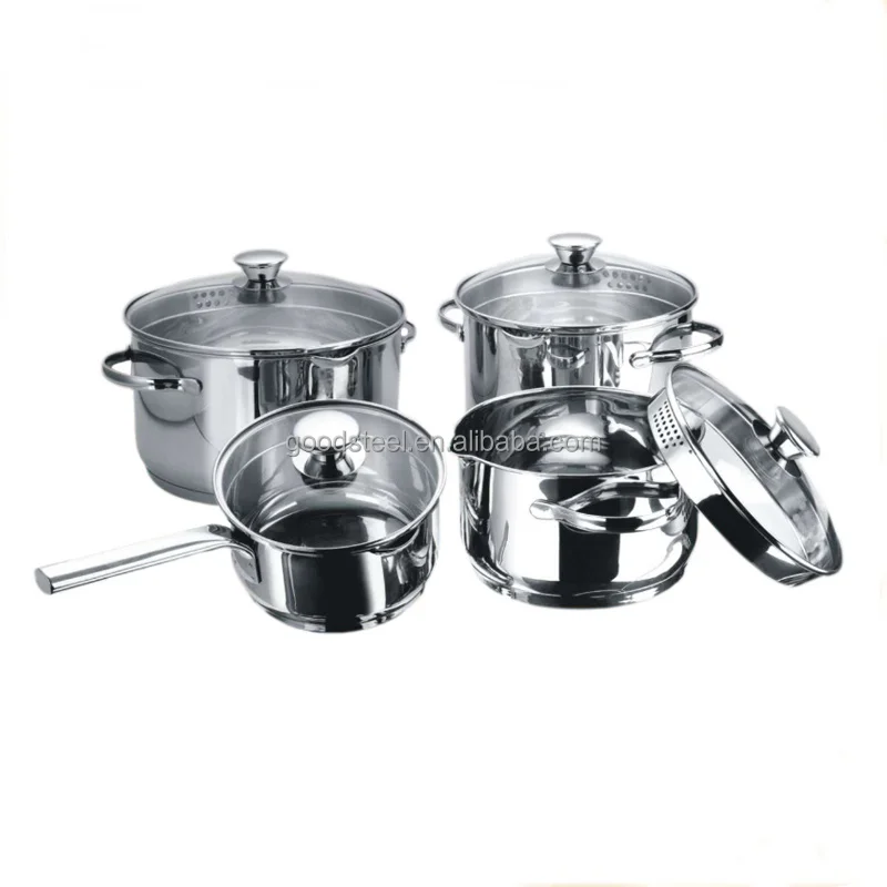 Por 8pcs Magnetic Stainless Steel Cookware Set Induction Por 8pcs Magnetic Stainless Steel