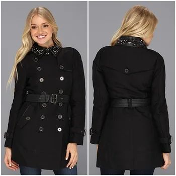 ladies black trench coat