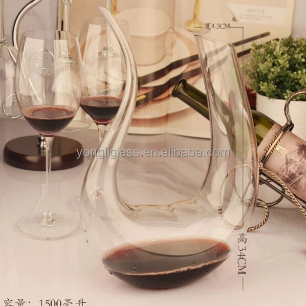 2016 last products Glass of red wine glass decanters points wine,glass wine shaker, glass tie type decanters