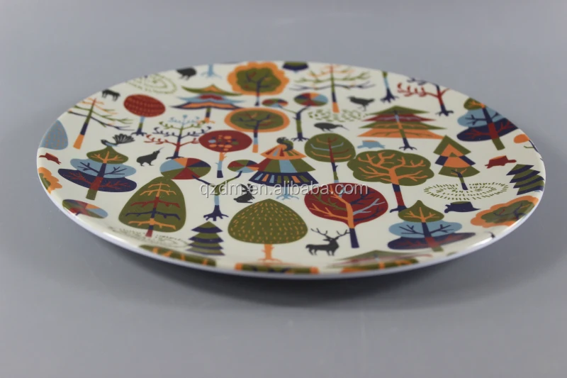 Custome Melamine round plate 100% food safety