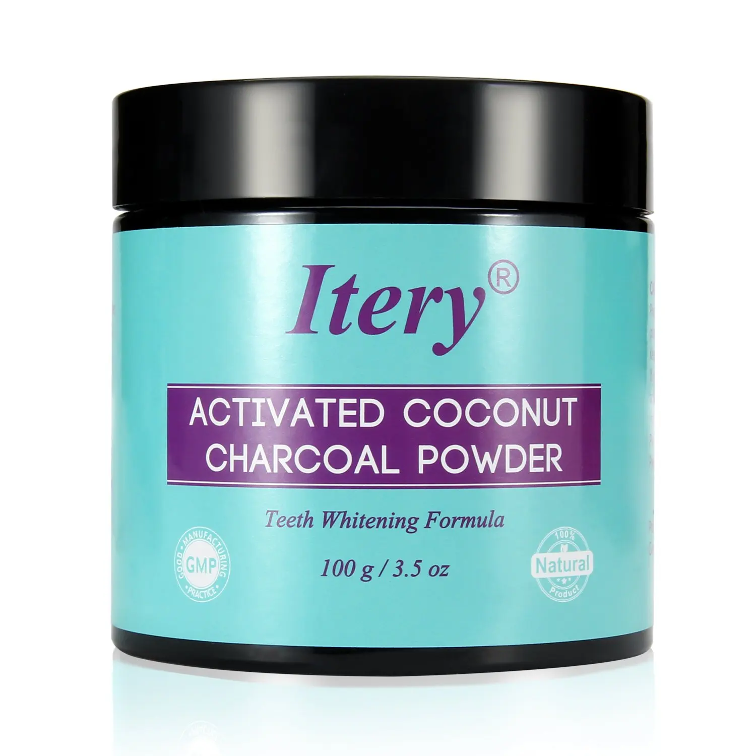Teeth Whitening Activated Charcoal Powder ITERY Natural Activated Coconut Charcoal Teeth Whitening for Denture Bright Teeth Whitening Dental Care Professional Smile Teeth Whitener 100g/3.5oz