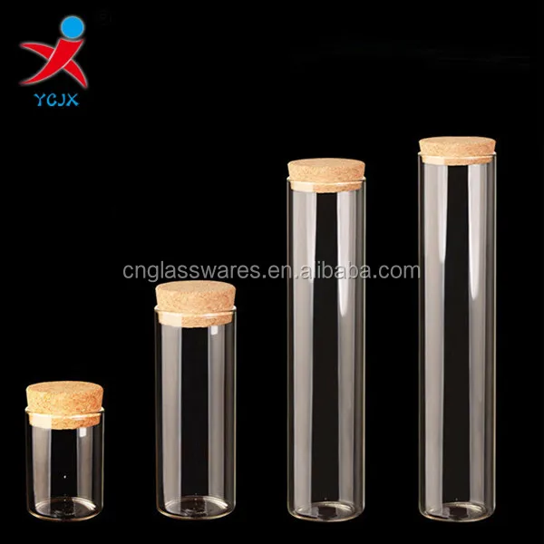 Clear Cylinder Glass Bottle/glass Jar/glass Tube With Cork Lid - Buy ...