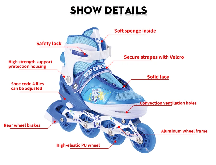 Adjustable Roller Blade Skate Wheels 4 Wheel Inline Roller Skate For