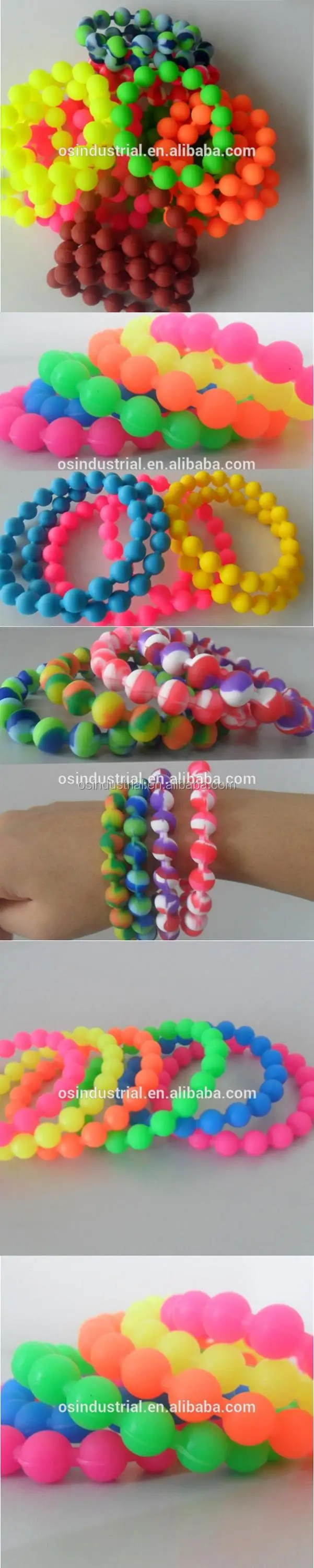 2019 Custom Colorful Baby Teething Bracelet Promotional Gift Silicone Bead Bracelet