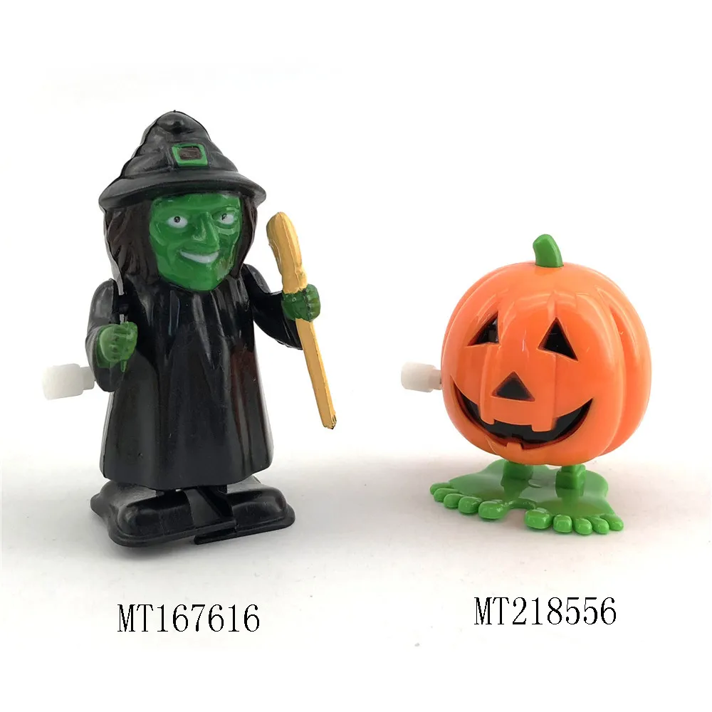 Wholesale Cheap Kids Funny Mini Plastic Cartoon Pumpkin Witch Wind Up