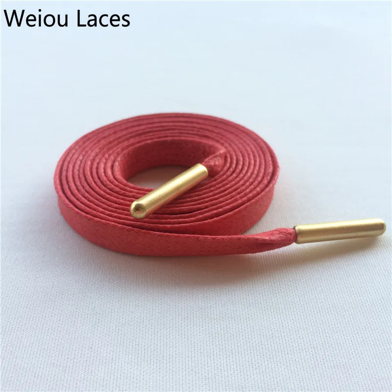 white flat waxed shoelaces