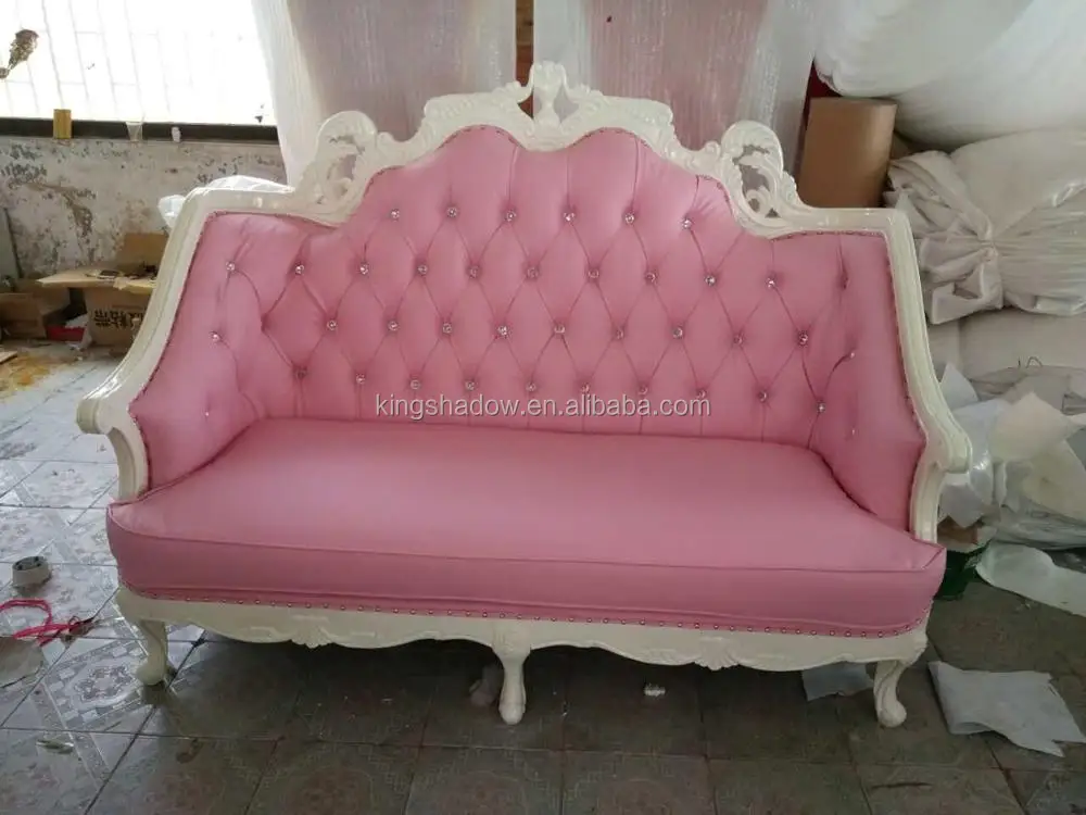 Elegant Velvet Pink Couch Waiting Area Sitting Sofa Salon Furnitures