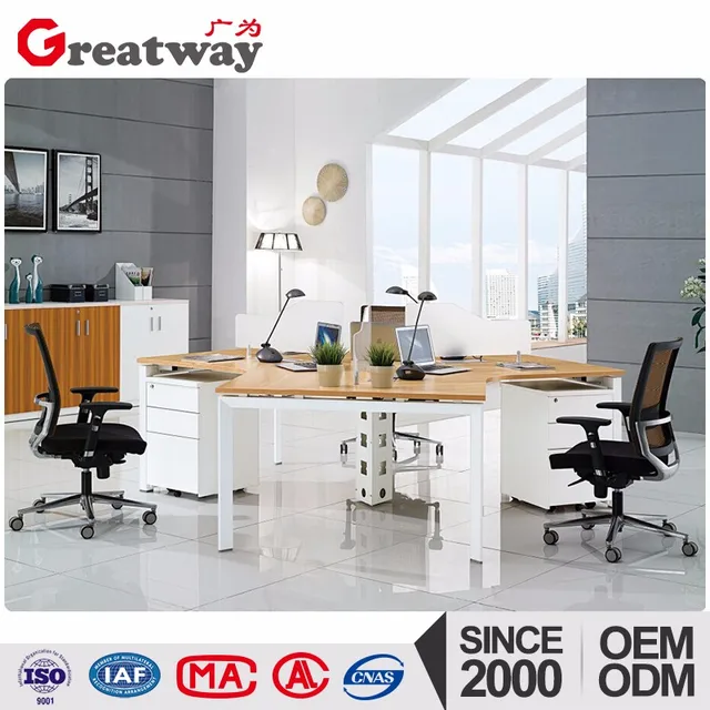Bureau open space new model curved office desk wooden furniture designs