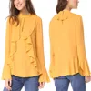 Chiffon Blouses Elegant Design 2017 High Neck Blouse Pattern Small Quantity Clothing Manufacturer
