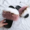 Factory wholesale fur sandals fluffy and soft real fox fur slippers for women
