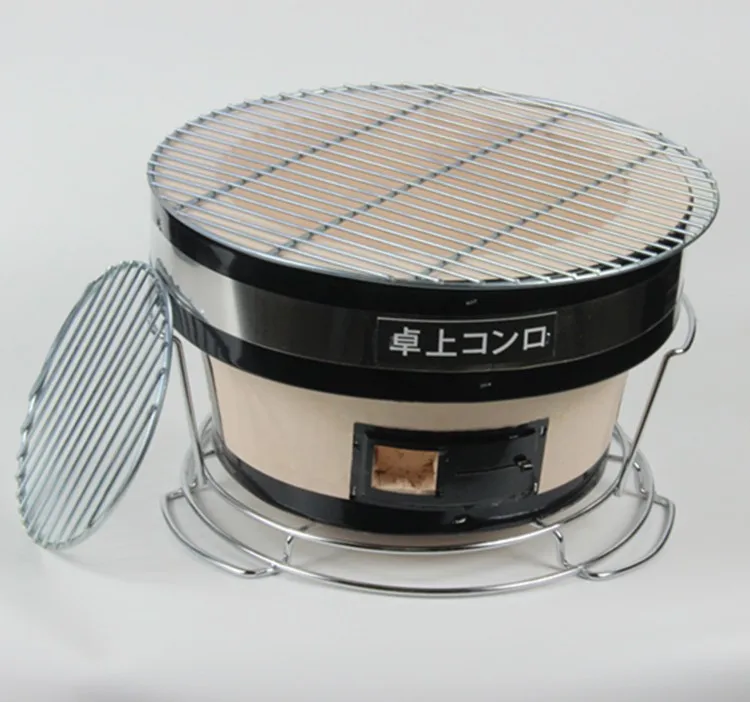 High Quality Clay Round Ceramic Grill Korean Restaurant Table Top Bbq