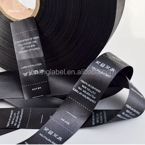 china suppliers cheap black polyester satin ribbon used for printing garment label