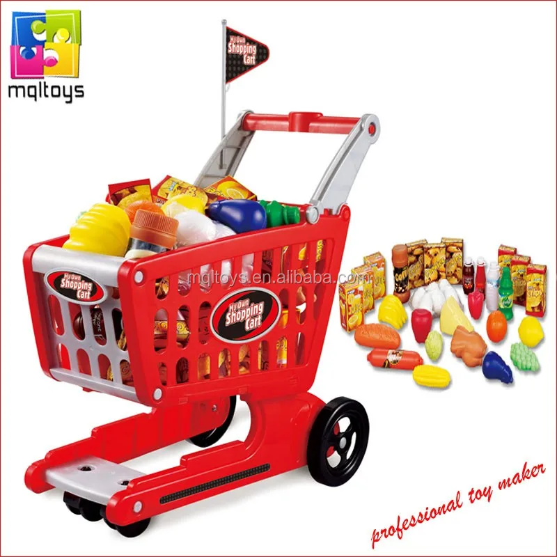 Red Color Plastic Free Wheel Hand Shopping Cart Toy Buy Hand Shopping Cart Toy,Red Shopping
