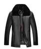 Factory long PU leather thickening coat for middle aged and elderly men with fleece dad's fur-collar windbreaker leather jacket