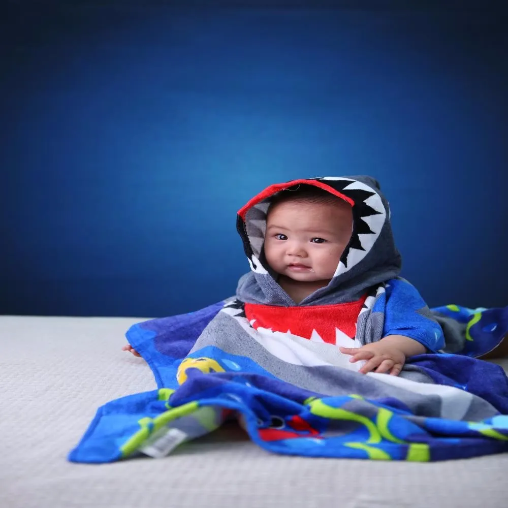 100% cotton beach hooded towel ponchos pattern for baby