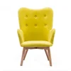 Yellow fabric wing back living room leisure chair with ottoman, living room chair, living room furniture