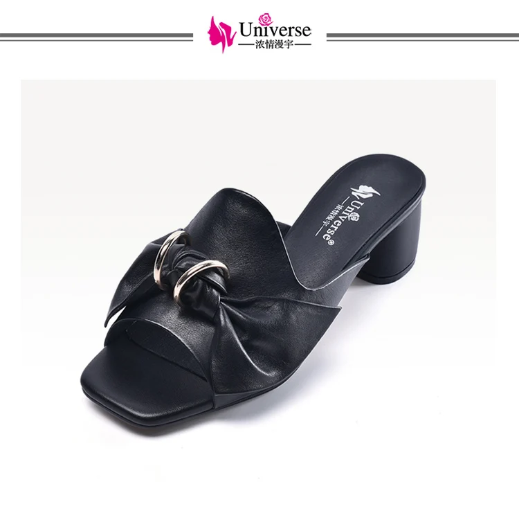 leather slides mules