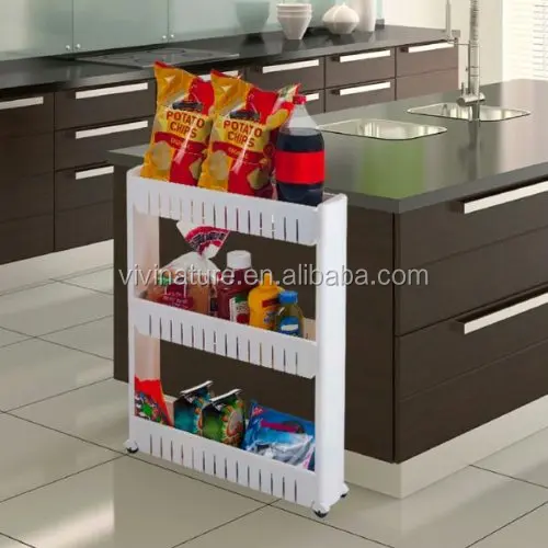 Slim Slide Out Pantry Storage Tower For Laundry And Bathroom And