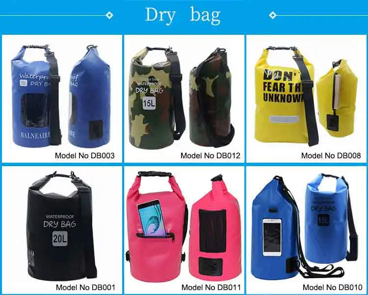 New Design Custom logo dry bag Outdoor Kayak PVC wet dry bag with wet and dry inner pockets inside