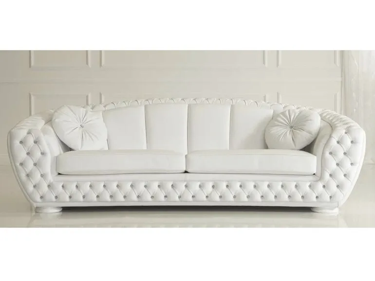 Crystal Button Tufted Leather Sofa Hds1566 Buy Modern Leather Sofa